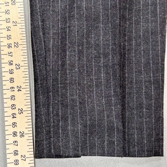 Talbots Pants Women’s 14 Gray White Wool Blend Pinstripe Work Casual Stretch - Picture 9 of 15